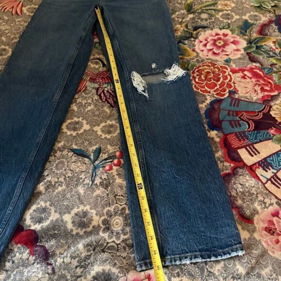 ABERCROMBIE & FITCH women’s The 90’s straight Ultra High Rise distressed denim - Picture 3 of 10